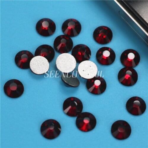 New 1440pcs/lot hot Dark Siam flatback non-hotfix glue-on loose glitter rhinestone for nail art decoration nail crystals