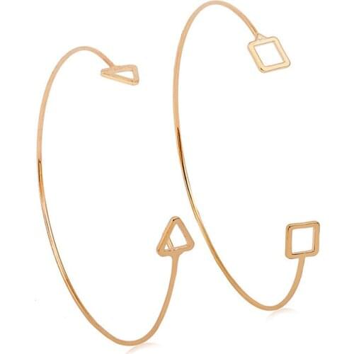 New arrive fashion simple bangles for women man geometric design open cuff bracelet elegant stylish jewelry #BR010