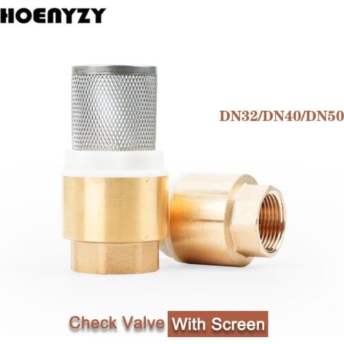1-1/4" 1-1/2" 2" Female Brass Bottom Check Valve DN32/DN40/DN50 Non-return With Steel Strainer Filter For Water Plumbing Pump