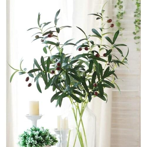 Single Branch Olives Bouquet Artificial Plant Simulation Green Lead DIY Wedding Home Party Christmas Decor Supplies