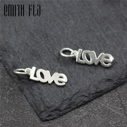 Emith Fla 100% 925 Sterling Silver Letters Charm Fit Original European Bracelet Authentic DIY Pendant Jewelry Making