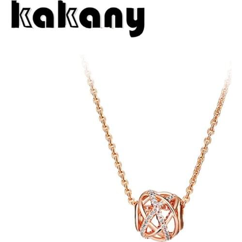 Kakany New High Quality 1:1 Hollow Galaxy ZT0128 Rose Gold Necklace Set Girl Clavicle Chain Christmas Gift Jewelry