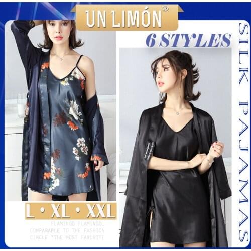 UNLIMON Women Sleepwear Bourrette Long Sleeve Robe Sleeveless Dress Soft Viscose Pajamas