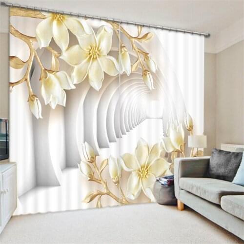 Customized Lavender Luxury 3D Blackout Window Curtain Drapes For Living room Bed room Hotel Wall Tapestry Cortinas