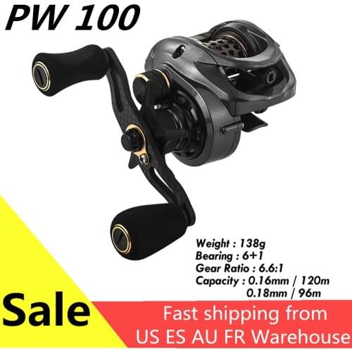 Fishing Reel GH100 GH150 7.2:1 Carp Baitcast Casting PW100 Fishing Reels Long-range Throwing Magnetic Brake Anti-explosive Line