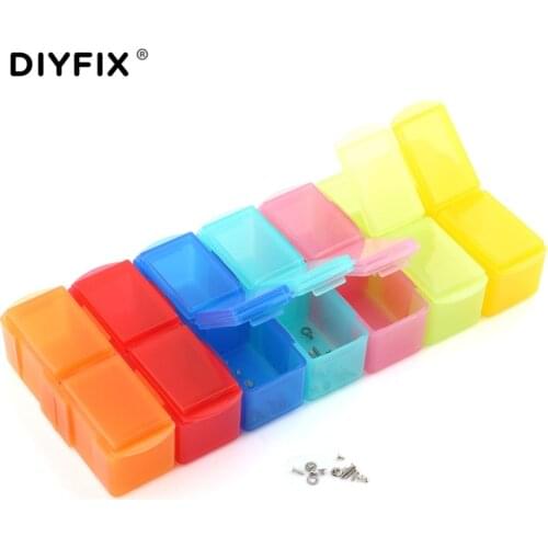 DIYFIX 14 Compartment Detachable Boxes Portable Jewelry Tool Pill Ring Storage Box Container Electronic Parts Storage Screw Case