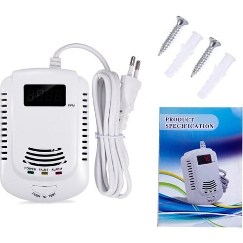 Voice Combustible Gas Leak Detection Alarm Detection No Delay System for Kitchen Home Safety Gas Alarm with Display Screen