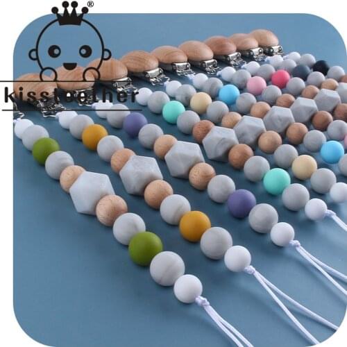 Kissteether Pacifier Clip Holder Soothie Teething Dummy Paci Baby Products Girl Boy Funny Silicone Teether Shower Gift Attache