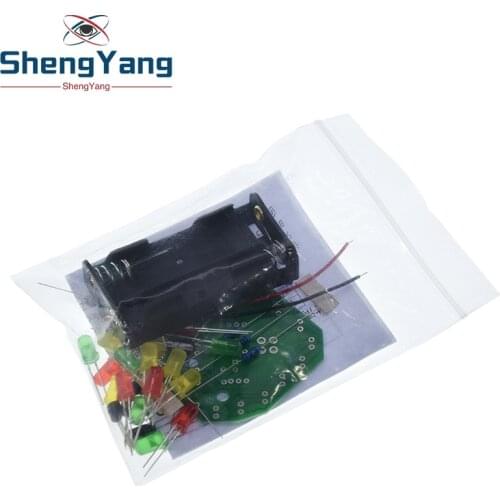 Red Yellow Green heart-shaped LED circulating lamp parts electronic production flashlight DIY kit Student Electronic Laboratory