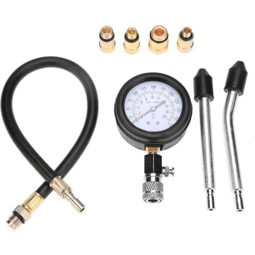 Gas Engine Cylinder Compression Tester Tool Kit Pressure Gauge with Adapter