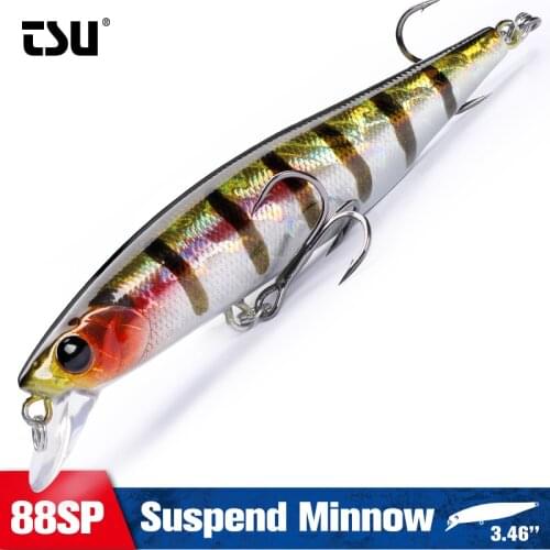 TSURINOYA 88SP NEW Jerkbait Set 88mm 10.3g Suspending Minnow Fishing Lure Long Casting Hard Bait Range 0-10m Bass Pike