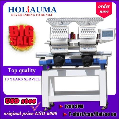 Top quality high speed 2 heads 15 needles computerized embroidery machine multi functions cap/tshirt/flat/3d embroidery machine