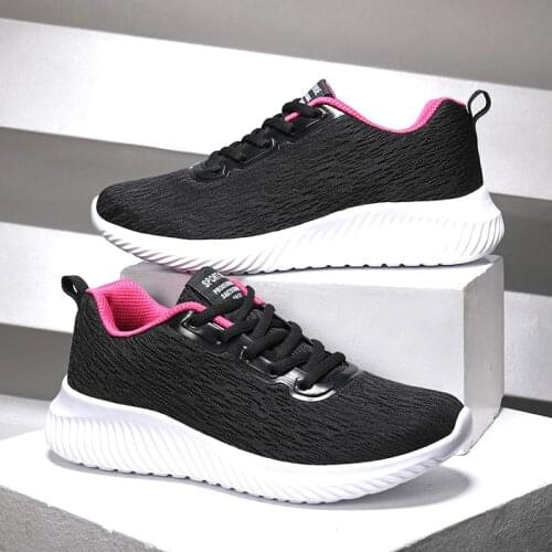 RECOISIN 2021 Autumn Sneakers Women Breathable Mesh Casual Shoes Woman Lace-up Flats Shoes For Women zapatos mujer High Quality