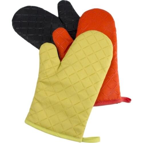 1 Pcs Heat Slip-resistant Cooking Glove Home&Garden Cotton Oven Mitts Gloves Grill Microwave Kitchen Baking Bbq Resistant Mitts