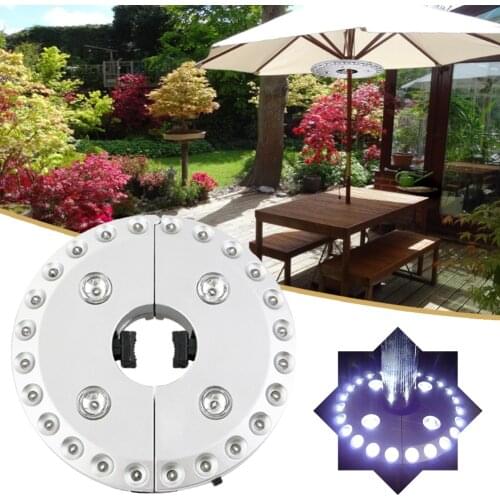 24+4 LED Umbrella Light Outdoor Camping Tent Garden Lamp 200LM 3 Brightness Mode Household Parasol Decor Lighting Supplies