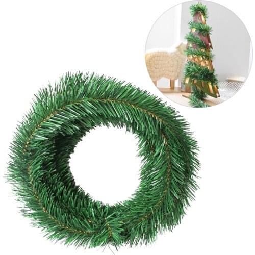 5.5M Pine Christmas Garland Green Artificial Christmas Tree Rattan Garland Pack Christmas Pine Wall Garden Christmas cane