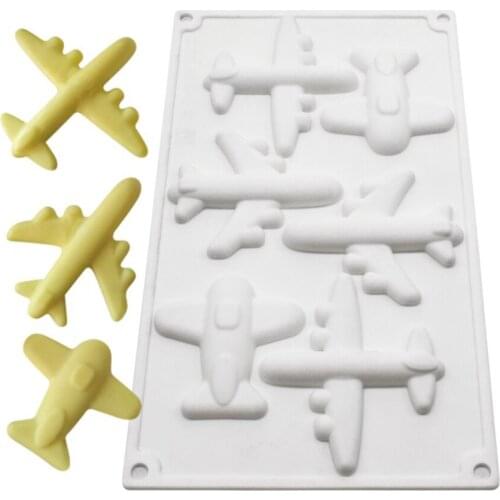 6 Cavity Airplane Shape Chocolate Mold 3D Airplane Mousse Cake Mold Dessert Silicone Mold Cake Tools