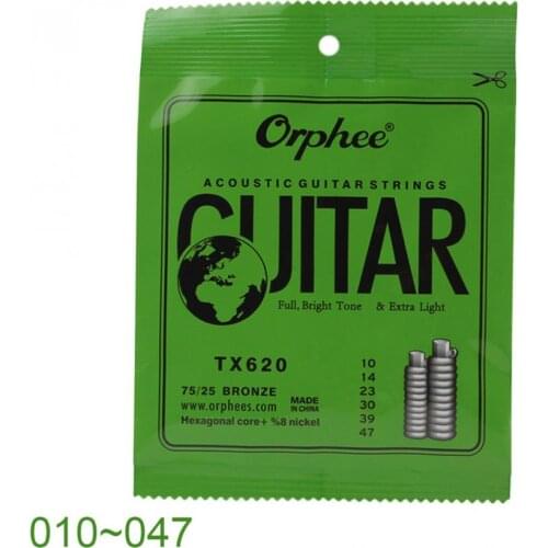 6Pcs/Set clearly timbre Acoustic Guitar String 010-047 Phosphor Bronze Alloy Strings for primary guitar players