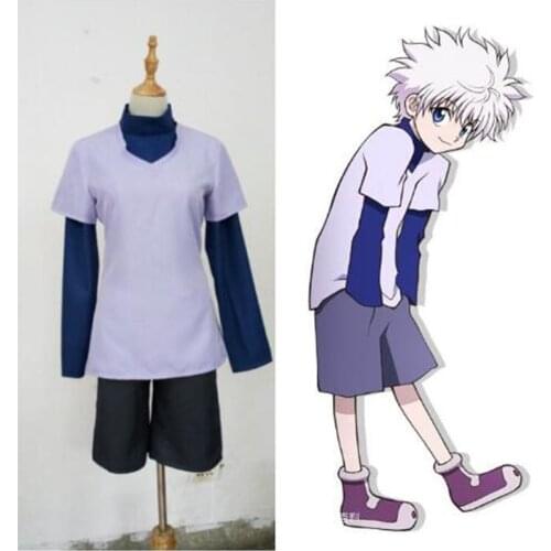 Anime Hunter X Hunter Killua Zoldyck Full Set Uniform Cosplay Mens Womens Costume Japanese Cartoon Party Halloween
