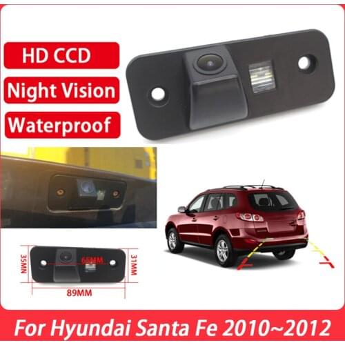 Car Rear View Camera CCD Full HD Night Vision Reverse Parking Camera high quality RCA For Hyundai Santa Fe 2010 2011 2012