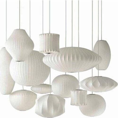 White Silk Tatami Led Chandelier Staircase Danish Dining Hall Bar Clothing Shop Pendant Lamp Lantern Lampshade Restaurant Lustre