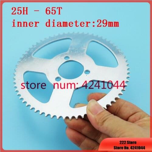 25H chain sprocket 29mm 65teeth three hole rear chain disc deceleration disc for Pocket Bike Goped Scooter ATV 47 49cc