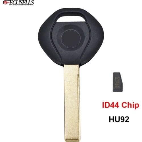 Transponder Remote Key Shell Case Car Key Housing HU92 Uncut Blade 2 Track with/no ID44 Chip for BMW 3 5 7 8 Series Z3 Z8 M5 X5