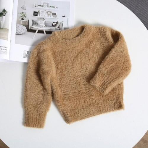 Candy Color Kids Ribbed Sweater Winter Baby Girls Pullover Sweaters Cotton Boys Pullover Childrens Clothing