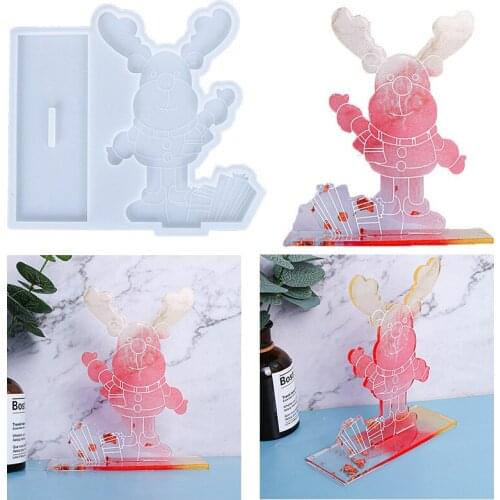 Epoxy Mold Christmas Deer Decoration Resin Silicone Mold Hot Selling Candle Handmade Soap Creative Jewelry