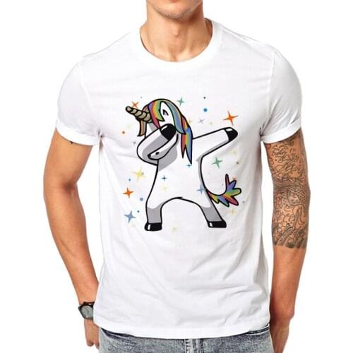 Dabbing unicorn t-shirt dabbing pug dog t shirt teens unisex streetwear tops tees hip hop tshirt