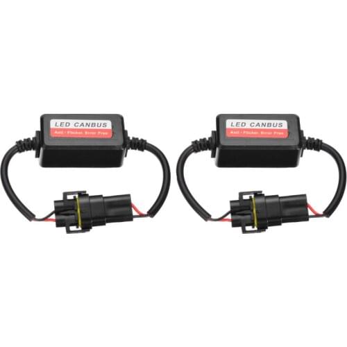 H8 H9 H11 LED Headlight Decoder CAN-BUS EMC Warning Canceller Capacitor Anti-flicker Resistor Harness Canbus Error Free Cable