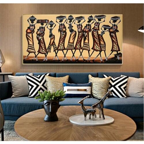 African Dancing Black Women Canvas Paintings Classical Abstract Posters Wall Art Picture For Living Room Home Decoration Cuadros