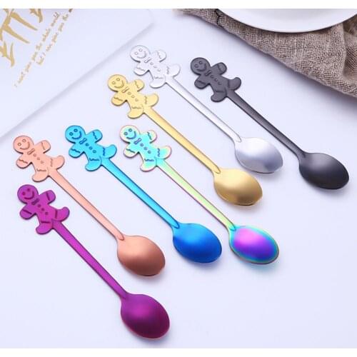 Nice 4x Christmas Spoons Stainless Steel Spoon for Coffee Tea Spoons Dessert Spoons Teaspoon Tableware Dinnerware Kitchen Tools