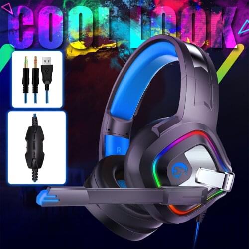 A66 Headphone Subwoofer Cable 7.1 Gaming Headset Pc Laptop Light Emitting Auriculares Para Juegos Con Cable fone de ouvido Black
