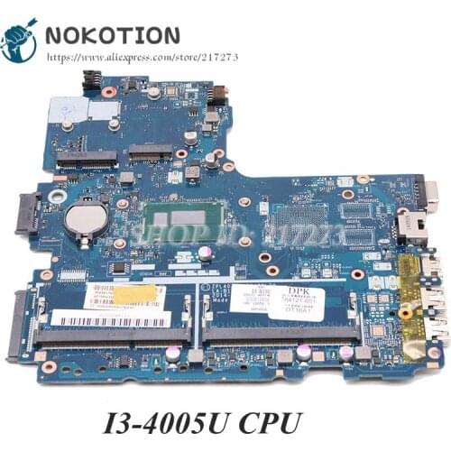 NOKOTION laptop mothebroard For HP Probook 450 G2 SR1EK i3-4005U cpu ZPL40 ZPL50 ZPL70 LA-B181P 782951-601 782951-501 782951-001