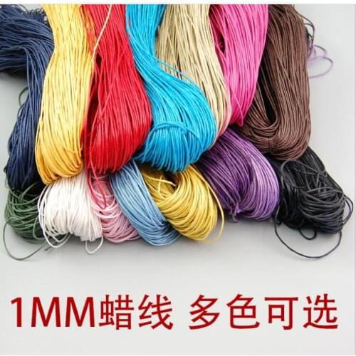 Wholesale DIY Cord Jewelry Findings Wax line 1mm Solid Color braided Cord Thread Decorative Twisted Satin Polyester Twine String