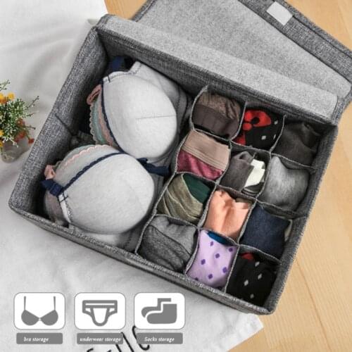 Fabric Folding Cloth Storage Cabinet Bra/Underwear/Sock Storage Box Organizer For Tie Sock Shorts Divider Ropa Interior Box