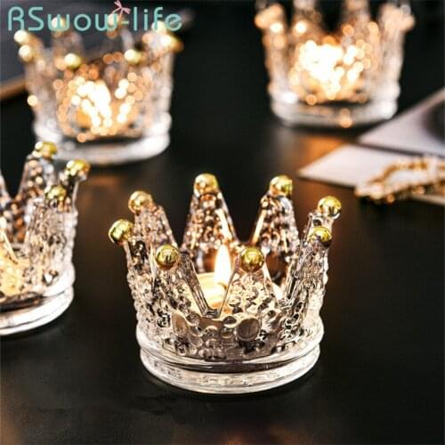 Light Luxury Necklace Puff Ring Storage Dish Embossed Candle Holder Crown Gold Painting Craft Decoration Candle Holder Rack