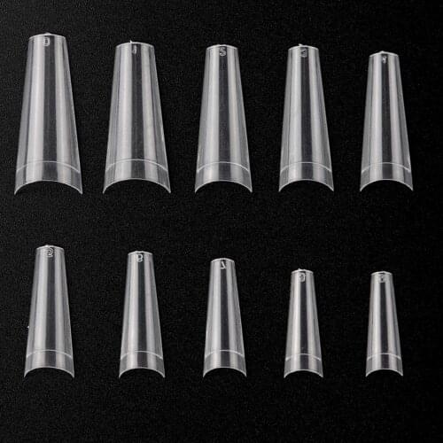 Clear Acrylic Nail Tips - Coffin Nail Tips Makartt 500pcs Artificial Ballerina Shaped Fake Nails Half Cover False Nail
