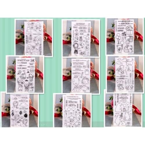 11 x20 Transparent Silicone Clear Rubber Stamp Sheet Cling Scrapbooking DIY Cute Pattern Photo Album PaperCard Decor