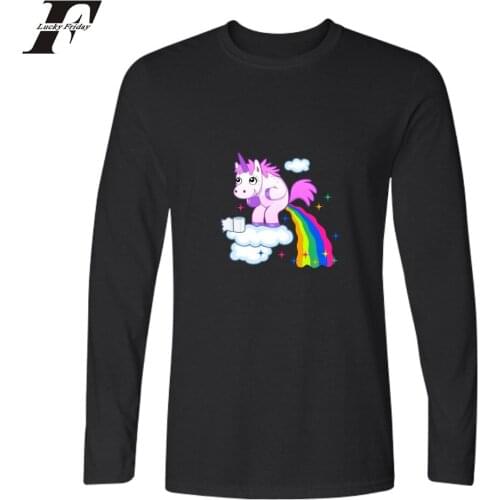 LUCKYFRIDAYF Unicorn Shirt Long Sleeve Funny Design Spring T-shirt Comfortable Cotton Plus Size T Shirt Men Long Sleeve Tshirt
