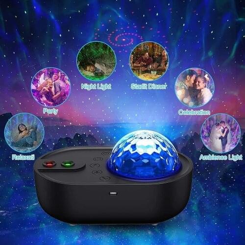 LED Starry Sky Galaxy Projector Night Light Spaceship Lamp Bluetooth Music Player For Kids Bedroom Home Party Decoration