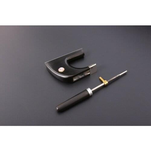 Upright Double Bass Bow Frog Screw German Bow Ebony Frog Sterling Silver Mounted