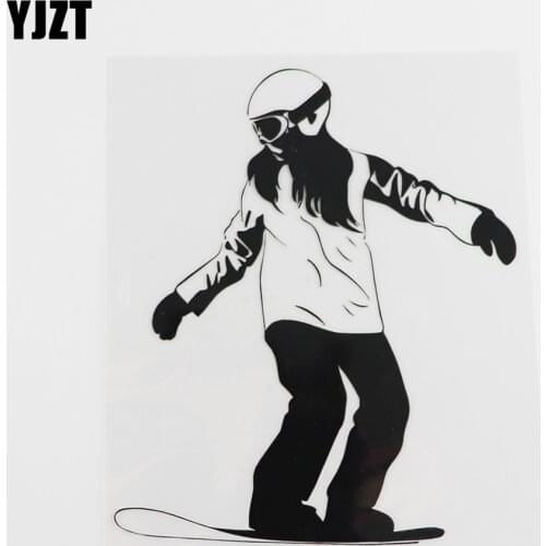 YJZT 13.9CMX16.2CM Snowboarding Ski Winter SportVinyl Car Sticker Black/Silver 8A-0335