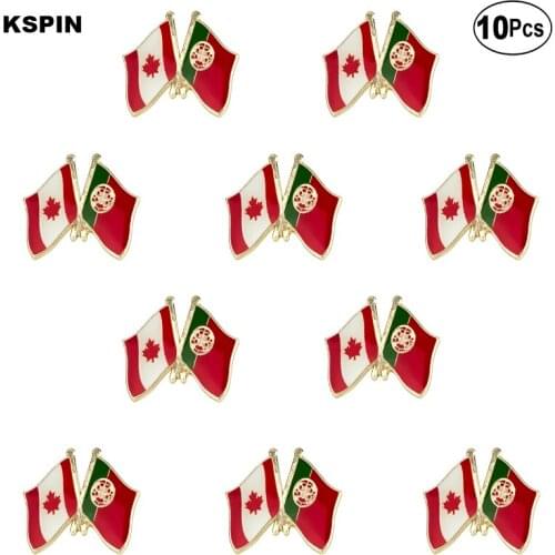 Canada & Portugal Flag Lapel Pin Flag badge Brooch Pins Badges 10Pcs a Lot