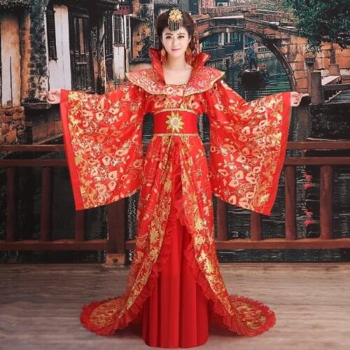 Red Silk Qipao Bride Traditions Robe Chinoise Oriental Chinese Traditional Wedding Dress Women Phoenix Embroidery Cheongsam