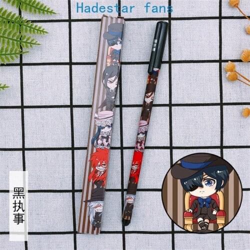 10 sets/lot Anime Black Butler Gel pen Ciel Vincent Rachel Phantomhive Ballpoint Pen 0.5 Black refill Pens toy gift