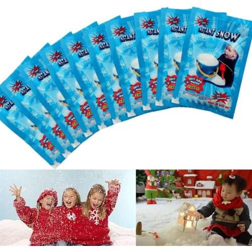 5pcs/lot White Snow for Christmas Fake Magic Instant Snow Fluffy Super Absorbant Wedding Decorations Tree Artificial Snow Powder