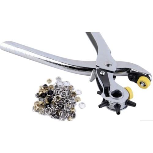 15PCS Multi-function Portable Puncher Heavy Duty Leather Hole Punch Hand Pliers Belt Holes Punches