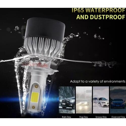 2Pcs H7 9005/HB3 DOB Car LED Headlight Bulbs HB3 HB4 60W 12000LM 6000K Auto Headlamp Led Car Light 12V 24V